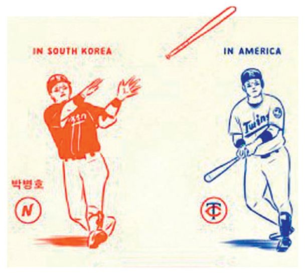 ESPN이 KBO리그의 ‘빠던’을 소개한 기사에 나온 박병호의 타격 뒤 모습. [사진 ESPN 홈페이지] 