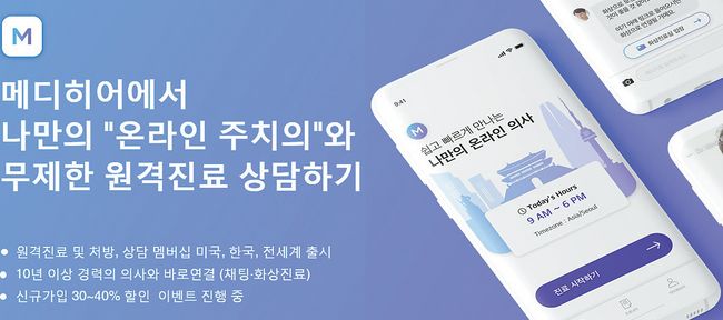 메디히어가 개발한 앱을 활용한 원격진료 절차. [메디히어 제공]