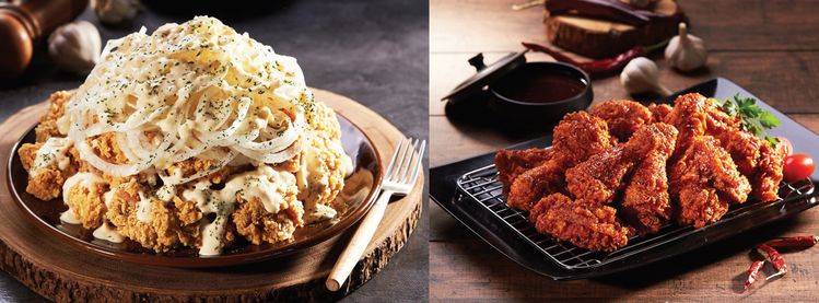 'CM 치킨'의 스노우 어니언 치킨과 고추장 티꾸닭. 새로운 치킨 맛을 선보여온 대한민국 대표 프랜차이즈 브랜드 CM 치킨이 미 전역에 가맹점을 오픈할 창업자를 모집하고 있다.