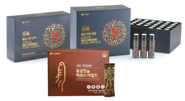 LG생활건강 리튠 홍삼 제품은 고품질의 홍삼 원료를 사용한 제품이다. 홍삼 로얄 앰플, 하루 한포씩 섭취하는 홍삼 로얄 본액, 스틱포 타입으로 가볍게 섭취하는 홍삼진 에센스 마일드 등 3종이 선보였다.