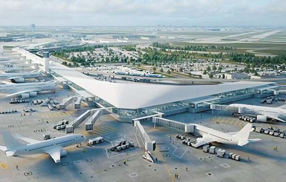 오헤어공항 국제선 청사 증축 예상도. [시카고항공청]