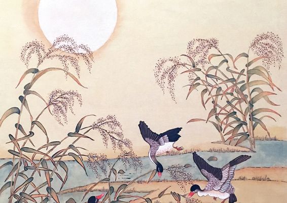 전신자씨 민화 '노안도'