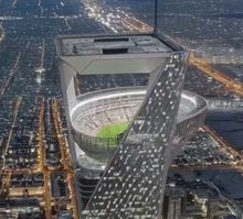 사우디 자신한 350m '하늘 축구장'…