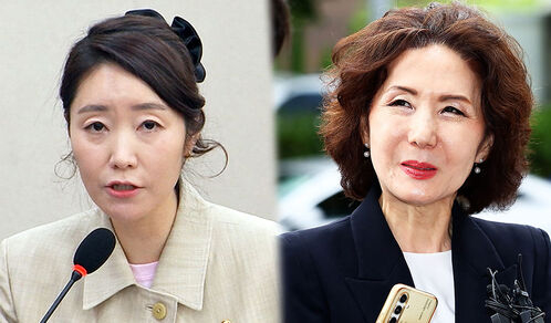강선우(왼쪽), 이진숙(오른쪽)