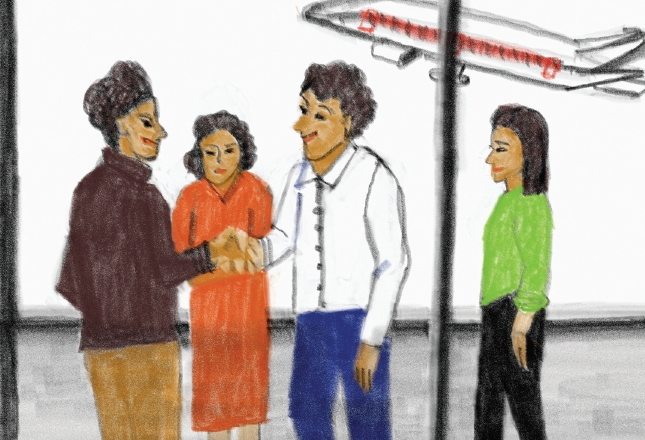 sooim lee, awkward encounter, 2005, iped drawing.