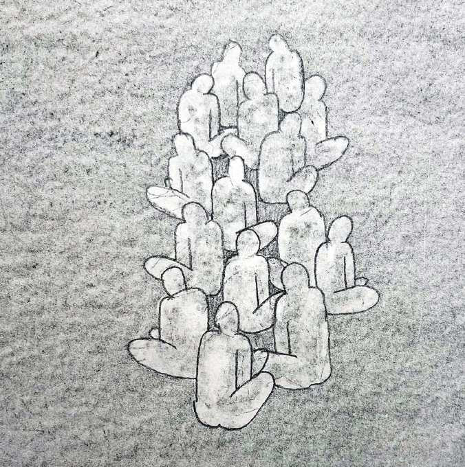 sooim lee, togetherness 11, 2025, monoprint 11.75 x 8.75 inches.