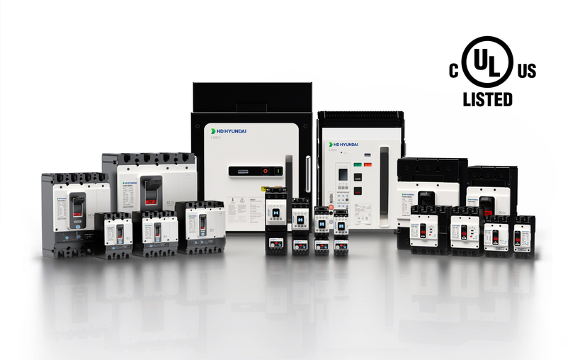 UL 및 cUL 인증을 획득한 HD현대일렉트릭의 저압 및 중압 차단기 4종.