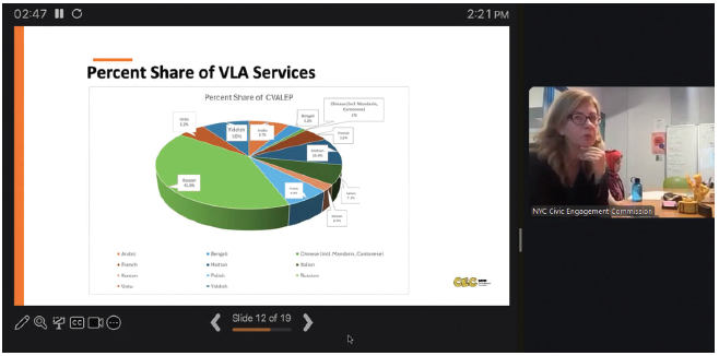 뉴욕시 시민참여위원회(CEC)가 29일 온라인 미디어 라운드테이블을 열고 다가오는 본선거 다국어 서비스 지원 및 유권자 권리에 대해 설명하고 있다.