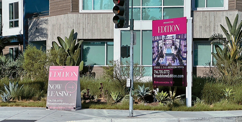 OC지역 렌트비 상승세가 두드러진 것으로 나타났다. 어바인의 한 아파트 임대 안내문. 박낙희 기자 