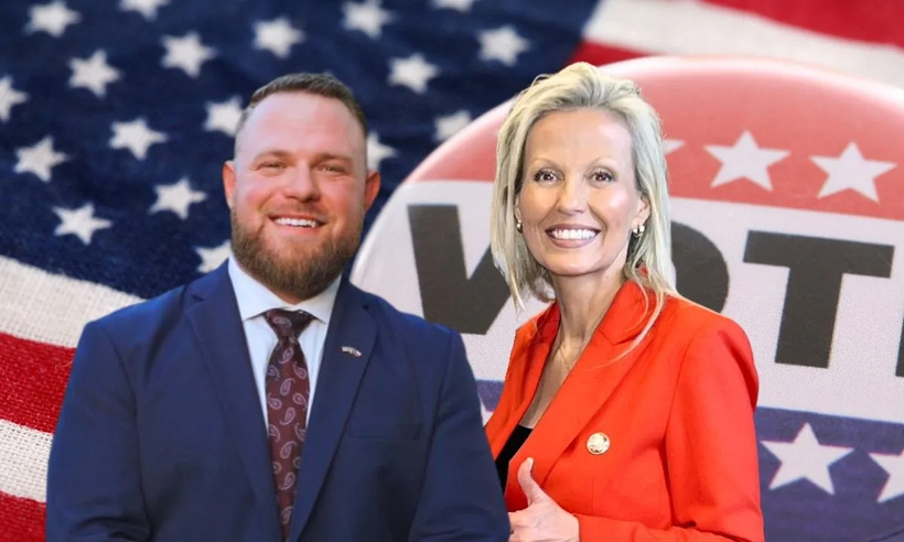 민주당의 테일러 레메트(왼쪽) 후보와 공화당의 리 웜즈갠스 후보.