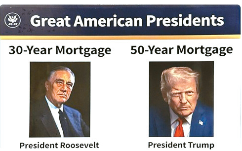 트럼프 대통령이 올린 '50년 모기지' 포스터. [트루스소셜 캡처]
