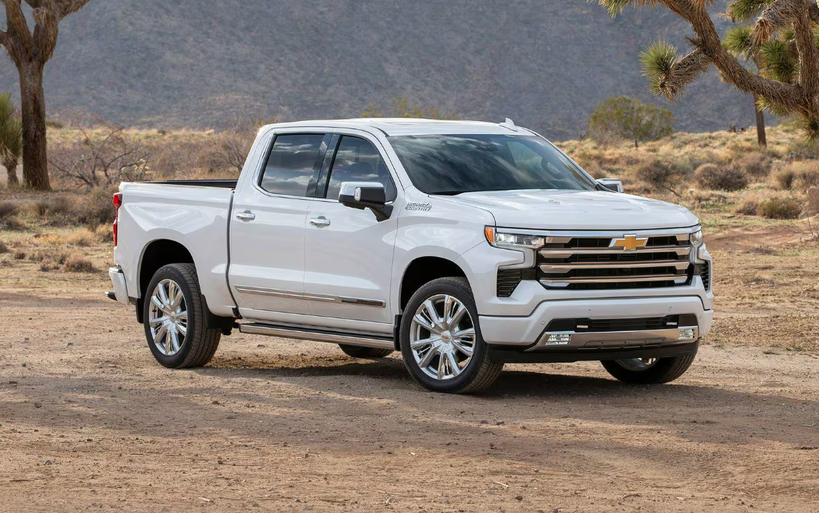 쉐비 실버라도 픽업트럭.