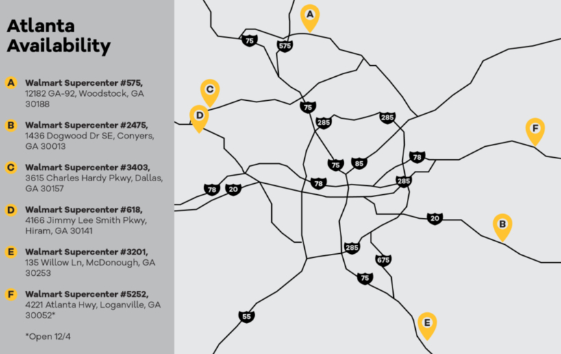 드론 배송 서비스를 제공하는 조지아주 월마트 지점