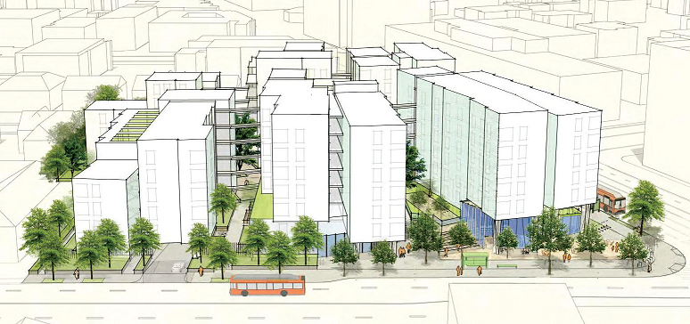 윌셔/크렌셔역에 들어설 예정인 아파트의 조감도. [어보드커뮤니티스 제공]