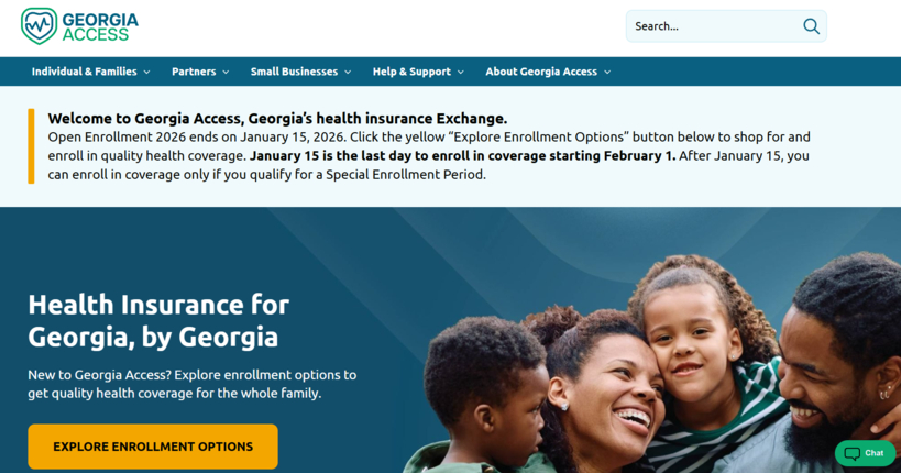 조지아 액세스 홈페이지 캡처.