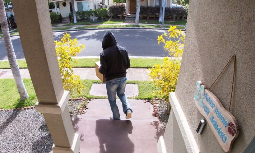 현관 소포 도둑.