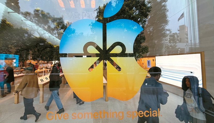 LA그로브몰 내 애플 매장. 김상진 기자