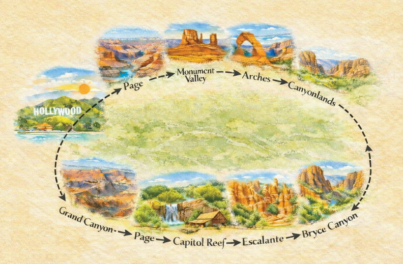서부 애리조나·유타를 원형으로 잇는 대표 로드트립 ‘그랜드서클’.