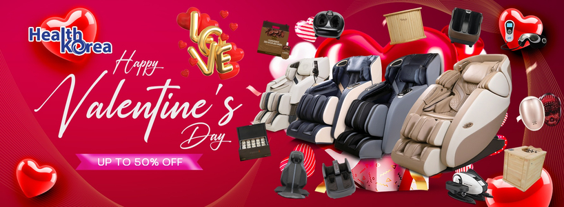 헬스코리아가 밸런타인데이 시즌을 맞아 마사지체어와 홈케어 기기, 건강식품을 한데 모은 특별 할인 행사를 진행하고 있다.
