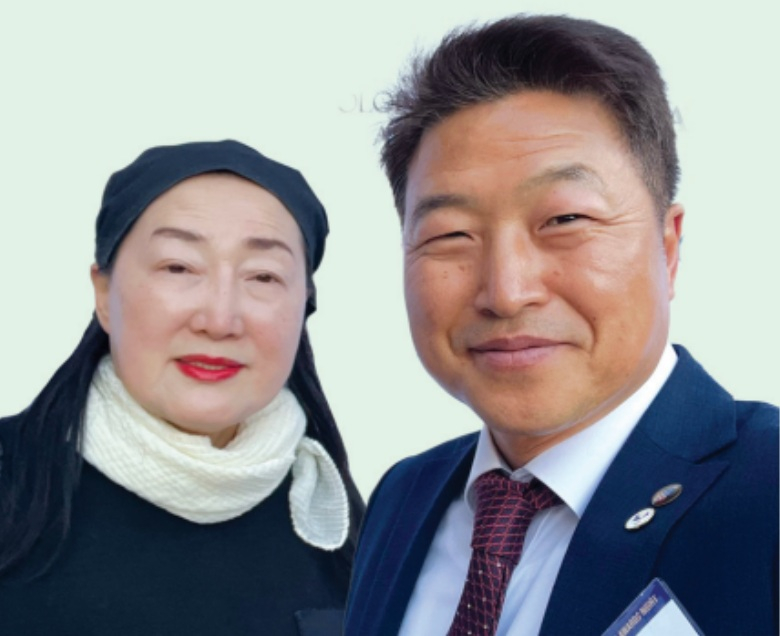 정갈한 한정식 한 상 차림과 정식당을 운영하는 주부권 대표와 정성희 셰프 부부.