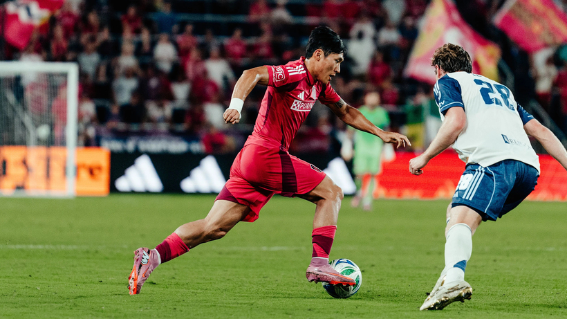 세인트루이스 시티 SC 홈구장 에너자이저 파크에서 경기 중인 정상빈. [세인트루이스 시티 SC 제공]