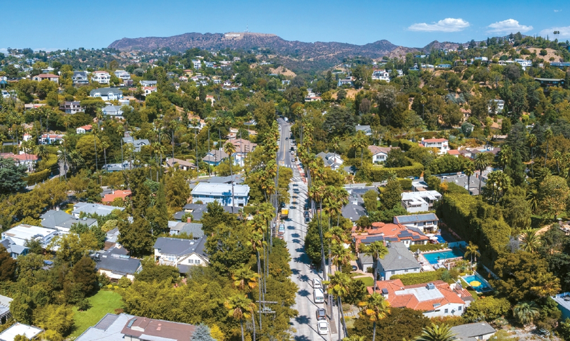 한 집에 거주하는 기간이 LA의 경우 20년으로 늘었다. LA 할리우드 지역의 주거지역.