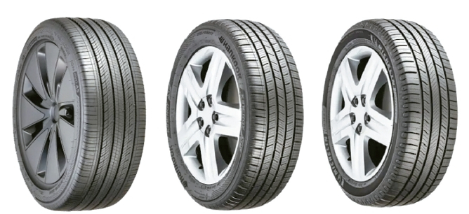 (왼쪽부터) 한국타이어 아이온 에보 AS, 키너지XP, 미셸린 디펜더2. [CR 캡처]