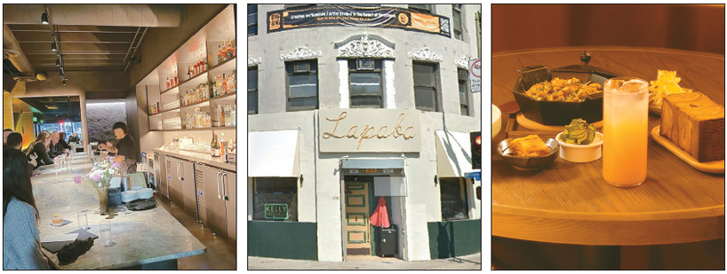 (왼쪽부터) 코리도어109 식당 내부. 라파바 외관, 여보, 달링의 메뉴 [구글맵 캡처, 업체 제공]