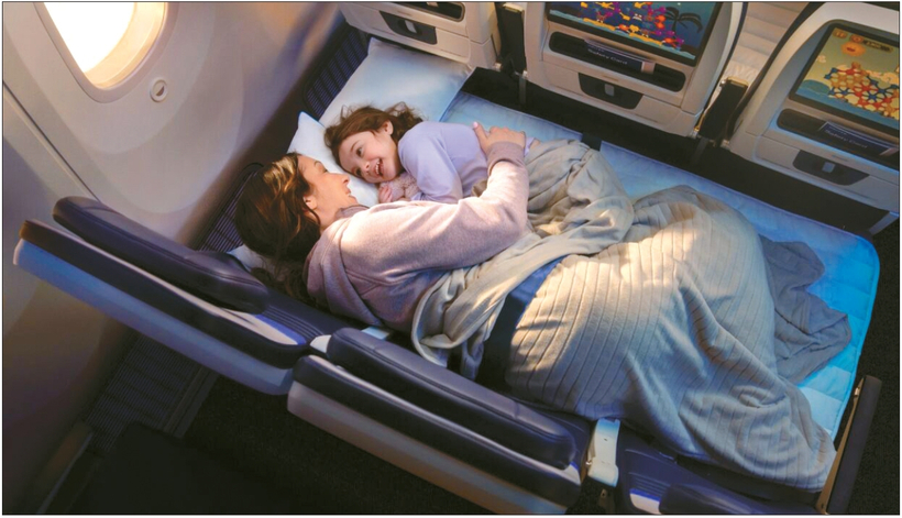 유나이티드항공이 도입한 ‘릴랙스 로우’ 좌석 모습. [업체 제공]