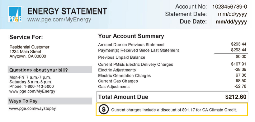 PG&E 공식 웹사이트 캡쳐