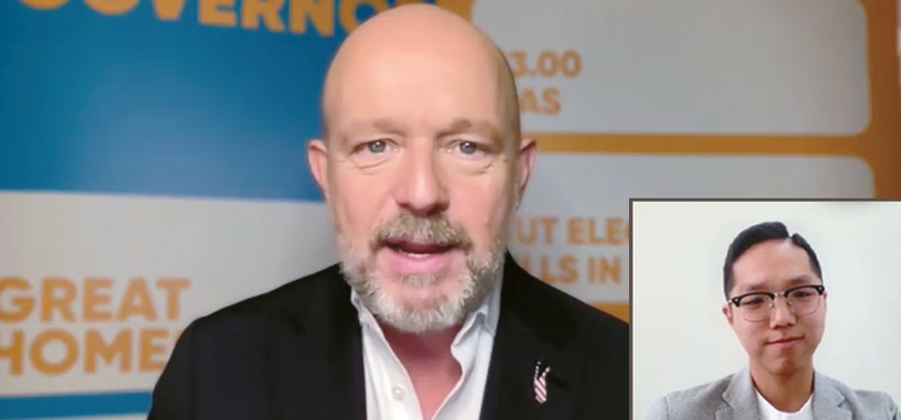 본지 김경준 기자가 지난 17일 힐튼과 화상 인터뷰를 진행하고 있다.