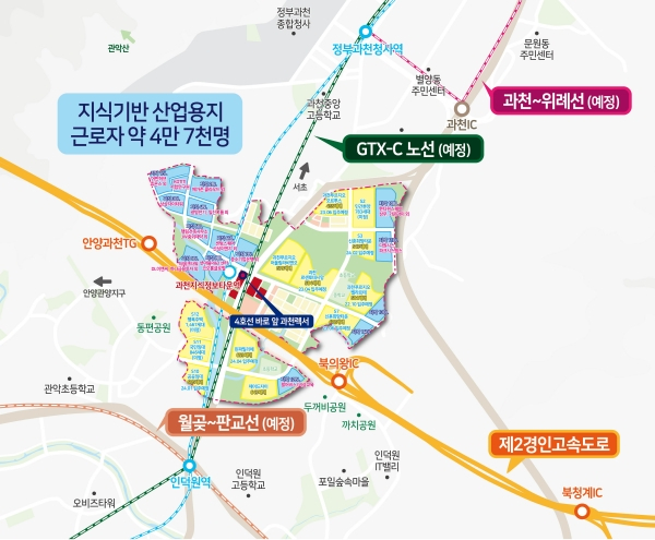 [과천지식정보타운 일대 개발 예상도]