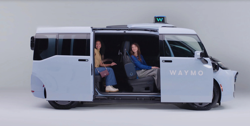 웨이모(Waymo)가 공개한 신형 자율주행 로보택시 ‘오하이(Ojai)’. 슬라이딩 도어와 넓어진 실내 공간을 갖춘 저가형 모델로 LA 등 주요 도시에서 시범 운행에 들어간다. [웨이모]