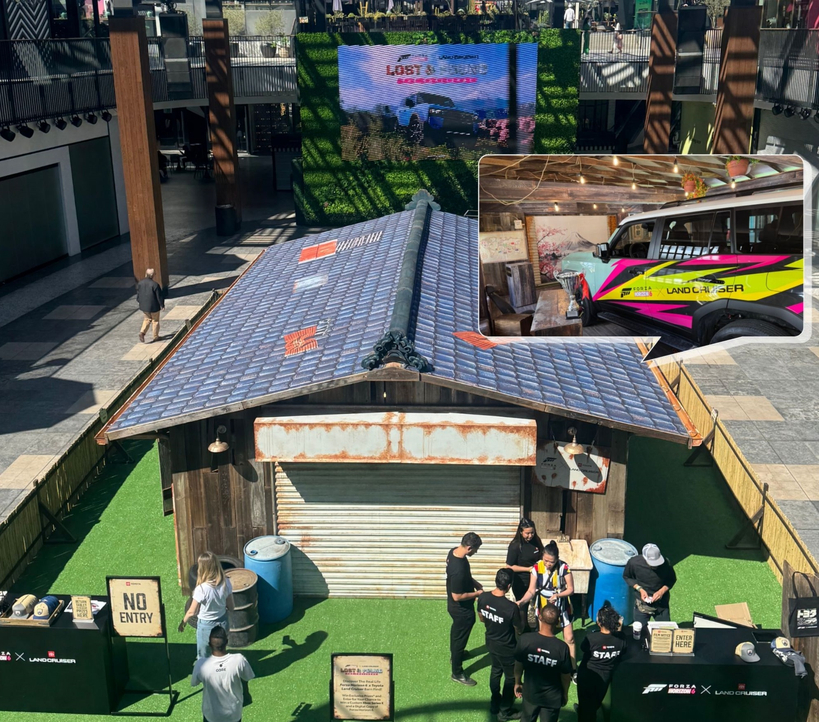웨스트필드 센추리시티 광장에 들어선 ‘반 파인드(Barn Find)’ 미션 공간.