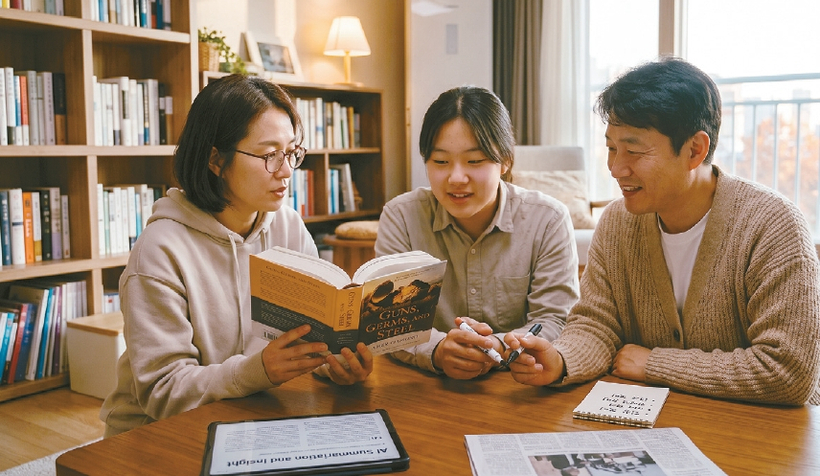 읽지 않고도 요약만으로 통찰까지 얻게 된 AI시대에도 독서의 중요성이 더 강조되고 있다. [제미나이 생성]