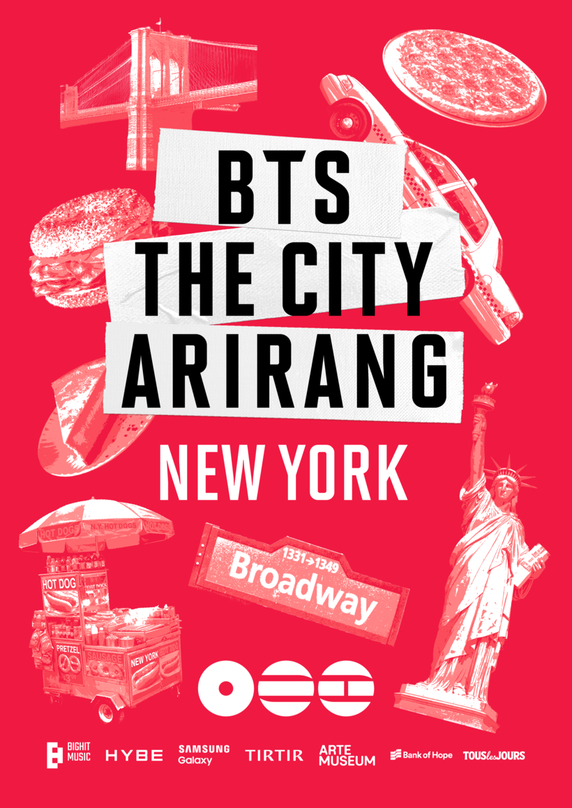 오는 28일부터 뱅크오브호프 뉴욕 맨해튼 지점에서 열리는 'BTS THE CITY ARIRANG' 행사 공식 포스터. [뱅크오브호프 제공]