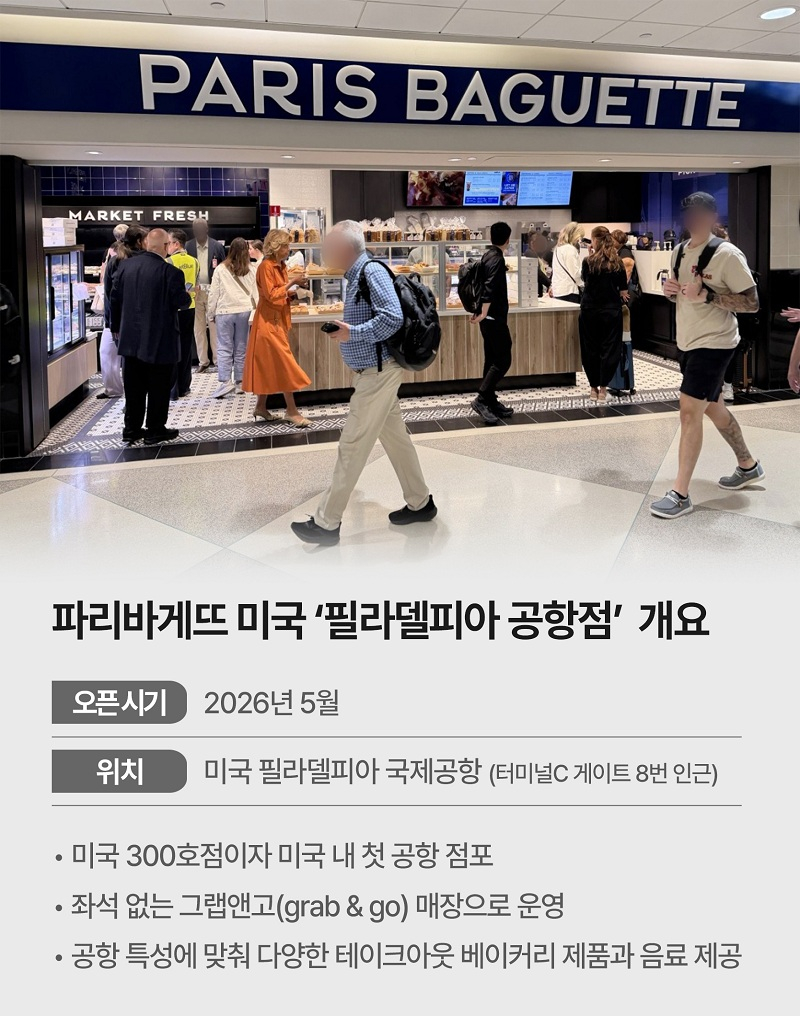 파리바게뜨 미국 '필라델피아 공항점' 개요 (사진제공=파리바게뜨)