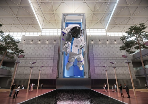 인천국제공항 제1여객터미널 미디어타워에서 상영중인 ‘뜻밖의 우주인’의 한 장면 [㈜이지위드 제공] 