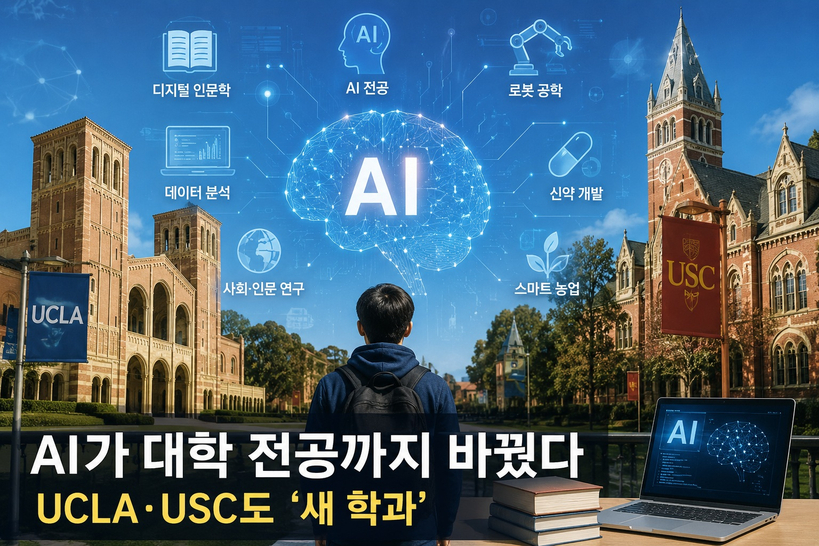 UCLA와 USC를 비롯한 가주 주요 대학들은 AI 관련 학부 전공과 학과, 전문 교육과정을 잇따라 신설하고 있다. [AI 생성 이미지]