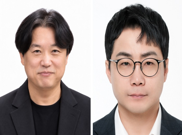 [왼쪽부터 김재환 바둑이와 세리 공동대표, 이종현 대한민국엔터테인먼트협회 수석부회장]