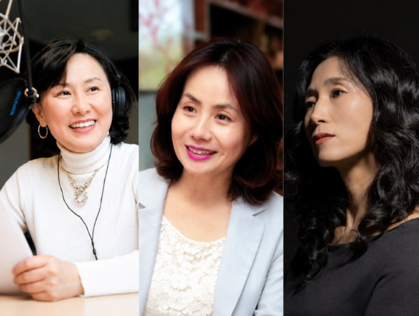 제1회 밴쿠버 한국도서축제의 체험형 낭독 공연 'K-Story Hunters'에 출연하는 성우 서혜정(왼쪽), 최덕희(가운데), 시인 허은실 씨.