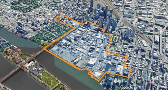 조닝변경안이 적용되는 퀸즈 롱아일랜드시티(LIC) 구역.  [사진 뉴욕시 도시계획국]