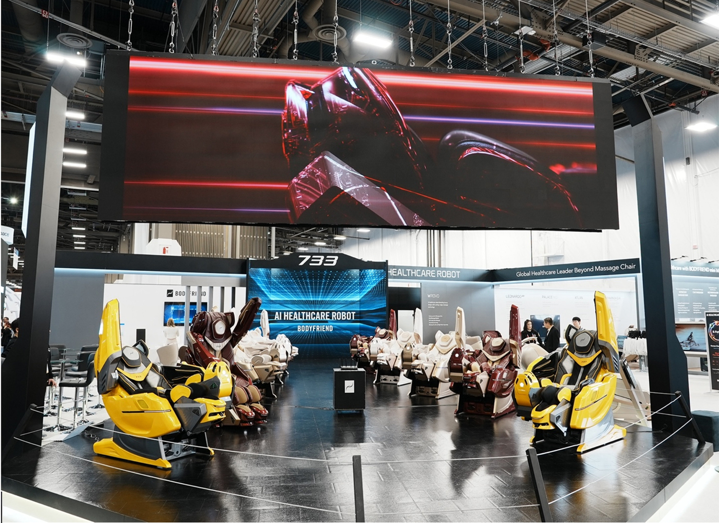 헬스케어로봇 기업 '바디프랜드(BODYFRIEND)'는 라스베이거스에서 개최된 'CES 2026'에 AI·로봇·디지털 헬스케어가 융합된 ‘K 헬스케어로봇’을 선보여 관람객들의 주목을 받았다. [사진 바디프랜드]