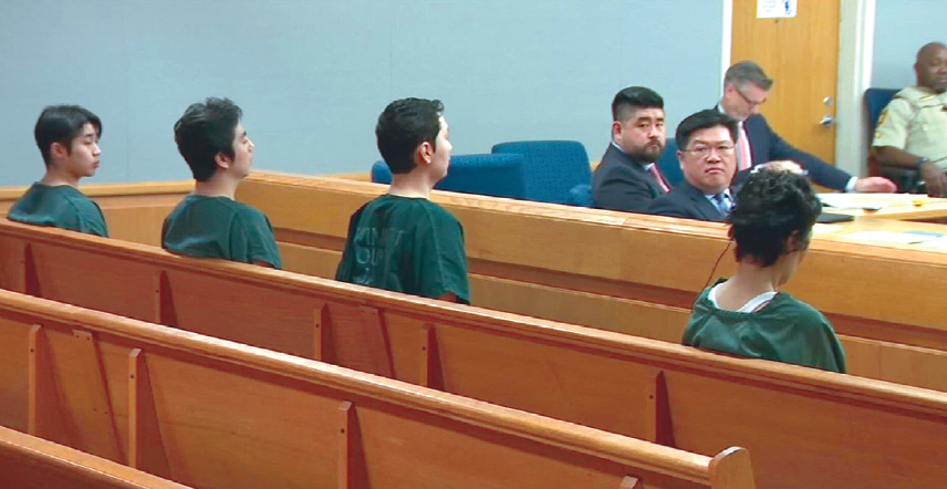 지난 2023년 10월 19일 ‘그리스도의 군사들’ 살인 사건 용의자들에 대한 예비심리가 귀넷카운티 치안법원에서 열렸다. [11Alive 캡처]