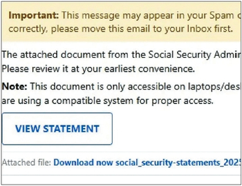 “사회보장 명세서 다운로드” 이메일, 클릭하면 큰일 난다