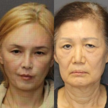 성매매 관련 혐의로 체포된 최미화(왼쪽)씨와 수미 레이(오른쪽)씨. [로셸파크 경찰국 제공]